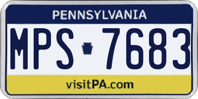 PA license plate MPS7683