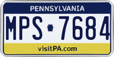 PA license plate MPS7684