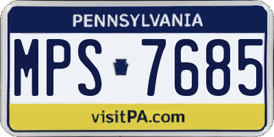 PA license plate MPS7685