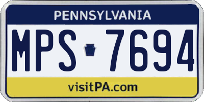 PA license plate MPS7694