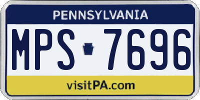PA license plate MPS7696