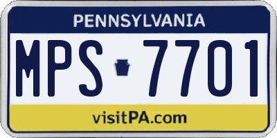 PA license plate MPS7701