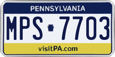 PA license plate MPS7703