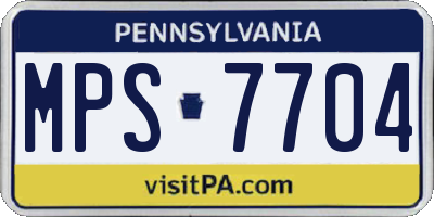 PA license plate MPS7704