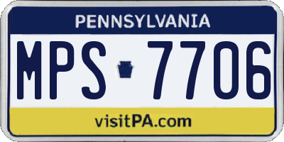 PA license plate MPS7706