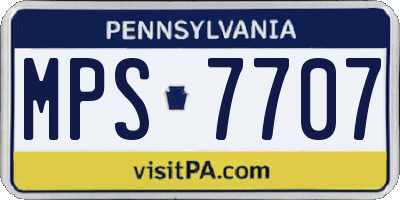 PA license plate MPS7707