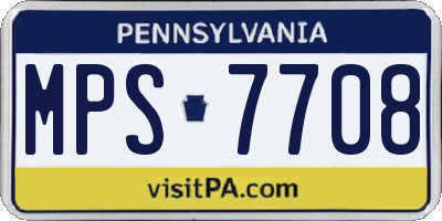 PA license plate MPS7708