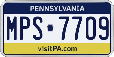 PA license plate MPS7709