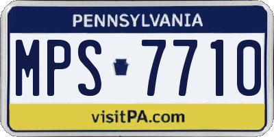 PA license plate MPS7710