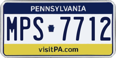 PA license plate MPS7712