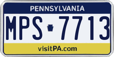 PA license plate MPS7713