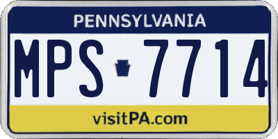 PA license plate MPS7714
