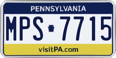 PA license plate MPS7715