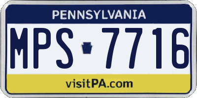 PA license plate MPS7716
