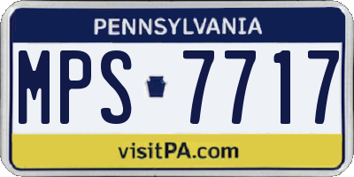 PA license plate MPS7717
