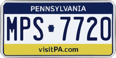 PA license plate MPS7720