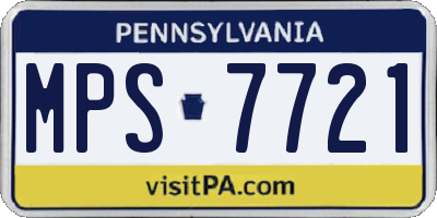 PA license plate MPS7721