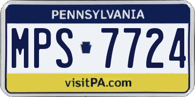 PA license plate MPS7724