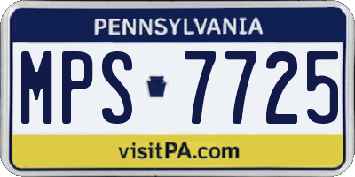 PA license plate MPS7725