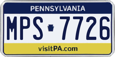 PA license plate MPS7726