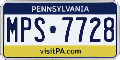 PA license plate MPS7728