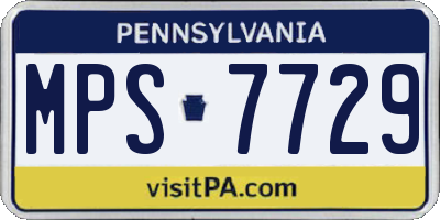 PA license plate MPS7729