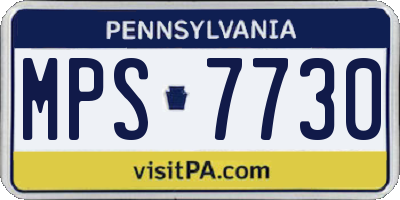 PA license plate MPS7730