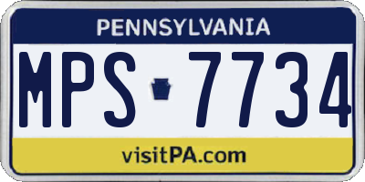 PA license plate MPS7734