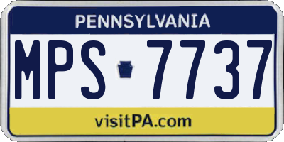 PA license plate MPS7737