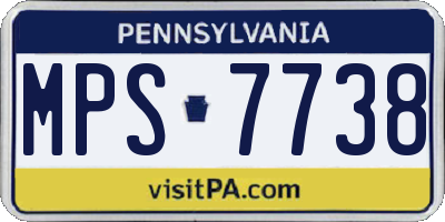 PA license plate MPS7738