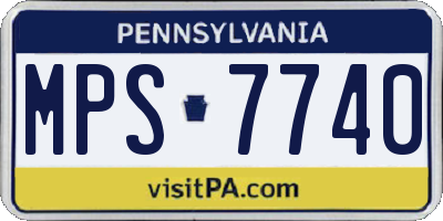 PA license plate MPS7740