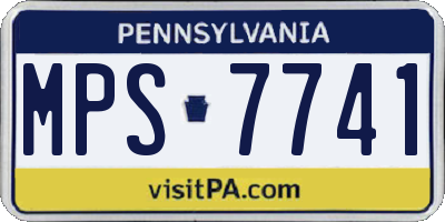PA license plate MPS7741