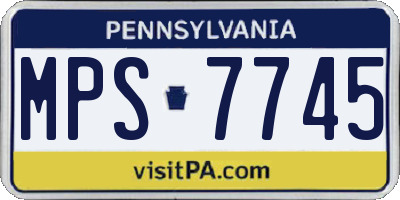 PA license plate MPS7745