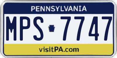 PA license plate MPS7747