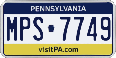 PA license plate MPS7749