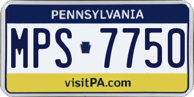 PA license plate MPS7750