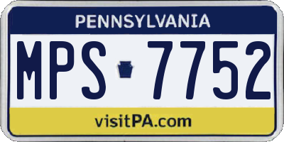 PA license plate MPS7752