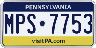 PA license plate MPS7753