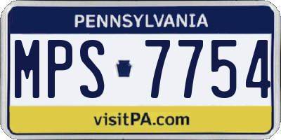 PA license plate MPS7754