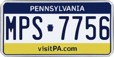 PA license plate MPS7756