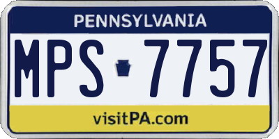 PA license plate MPS7757