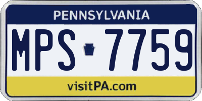 PA license plate MPS7759