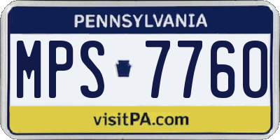 PA license plate MPS7760