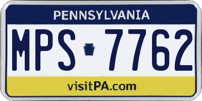 PA license plate MPS7762