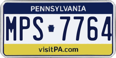PA license plate MPS7764