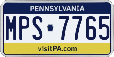 PA license plate MPS7765
