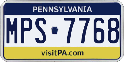 PA license plate MPS7768