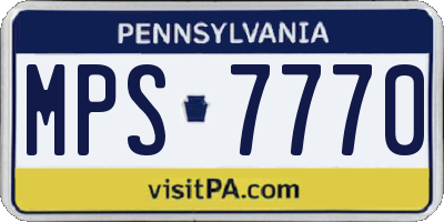 PA license plate MPS7770