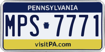 PA license plate MPS7771