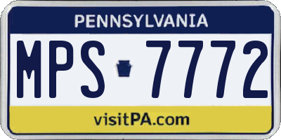 PA license plate MPS7772